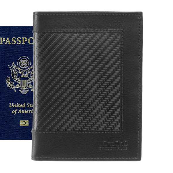 Carbon Fiber and Leather Passport Holder Wallet by Londono