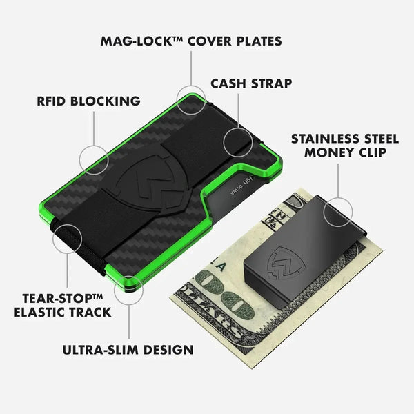 Axwell Wallet - Alien Green Carbon Fiber