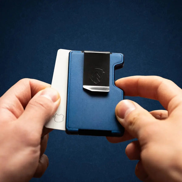 AirTag Money Clip Wallet - Navy Blue